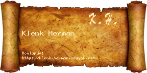 Klenk Herman névjegykártya